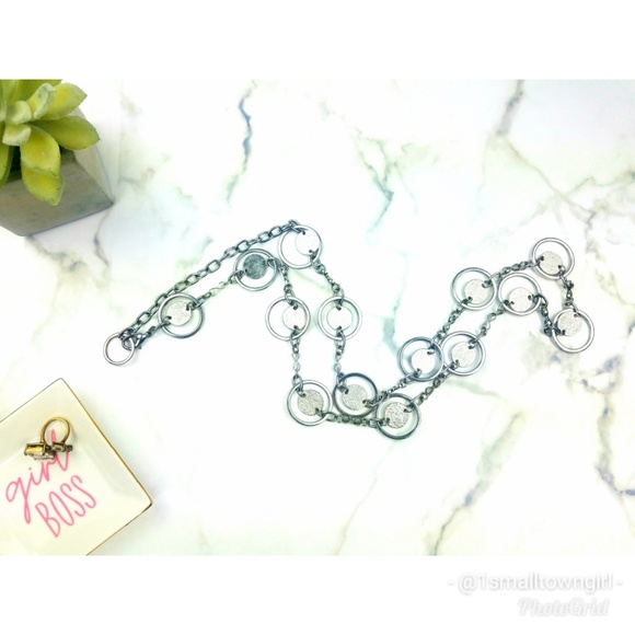 Vintage belt silver circles metal links - Picture 3 of 4